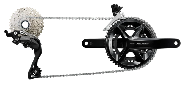 Shimano 105 R7100 Komplett Gruppe Tilpassbar, Skivebremser, Mekanisk 