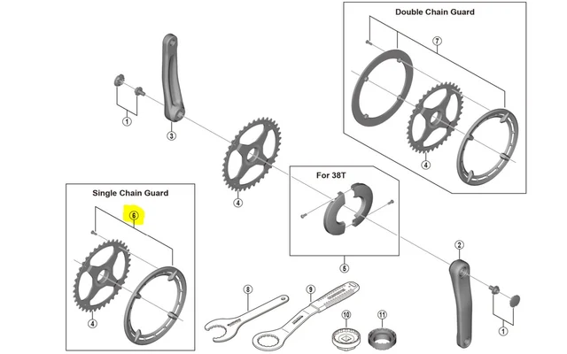 Shimano SM-CRE50 Kedjeskydd Svart, 38T 