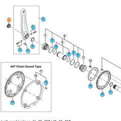 Shimano FC-M582 Krankarm Skrue Endeskrue til venstre krankarm MTB