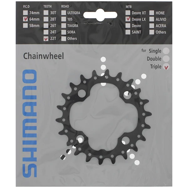 Shimano SLX 660 22T Drev Stål, 64 bcd, 22T 