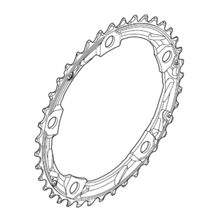 Shimano FC-5703 39T Ytterdrev Sort, 130 mm, 10-Delt