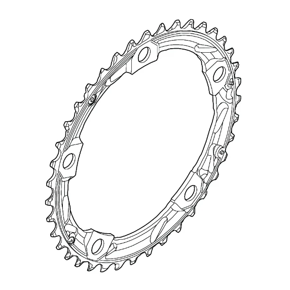 Shimano FC-5703 39T Ytterdrev Sort, 130 mm, 10-Delt 