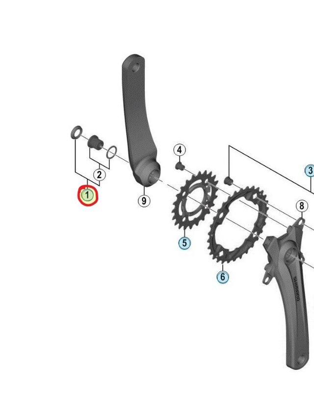 Shimano FC-M4000 Krankarm Skruer Octalink skrue til Krankarm 