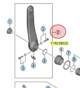 Shimano XT M8000 170 mm Venstre Krankarm 170 mm 