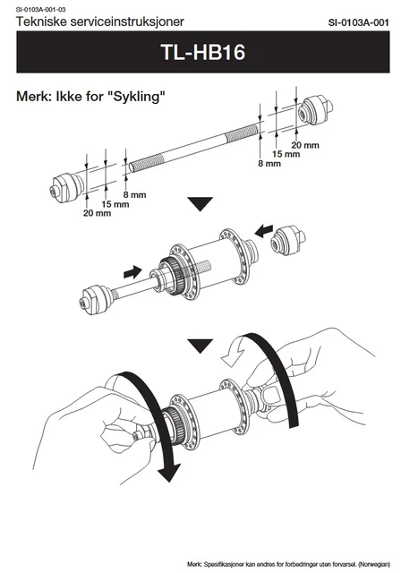 Shimano TL-HB16 Navverktøy For hjulretting og bygging 