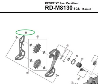 Shimano RD-M8130 Bakgir Innerplate Indre plate, SGS