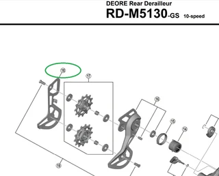 Shimano RD-M5130 Bakv&#228;xel Innerplatta Inre platta, GS