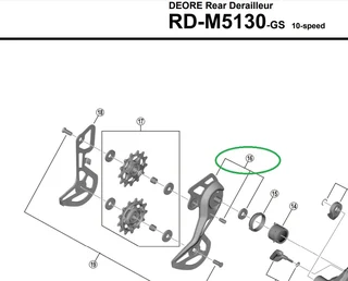 Shimano RD-M5130 Bakv&#228;xel Ytterplatta Ytre platta, GS