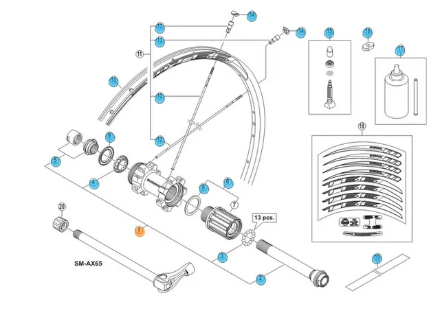 Shimano FH-M648 Zee Akslingsett Bakaksling 