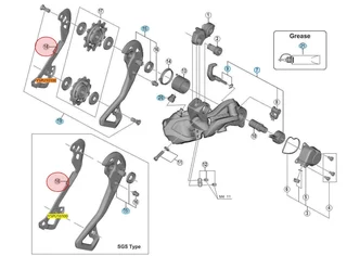 Shimano RD-M9050 SGS Bakgir Innerplate Indre plate. SGS