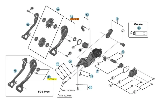 Shimano RD-M9000 GS Bakgir Ytre plate Ytre plate. GS 