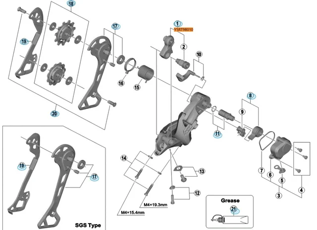Shimano RD-M8000 Bakgirfeste Feste til bakgir 