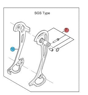 Shimano XT RD-M772 SGS Ytterplate Passer XT 772 bakgir 