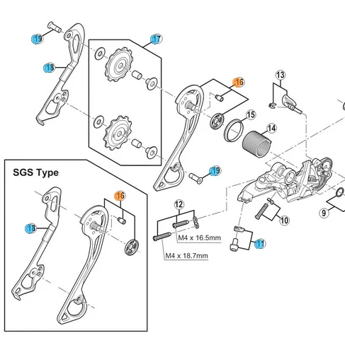 Shimano XT M786 GS Bakgir Innerplate Indre plate. GS 