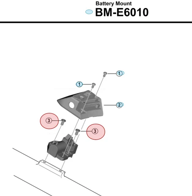 Shimano E6010 Batterifeste Bolt M5, Til øvre rammemonterte batterifeste 