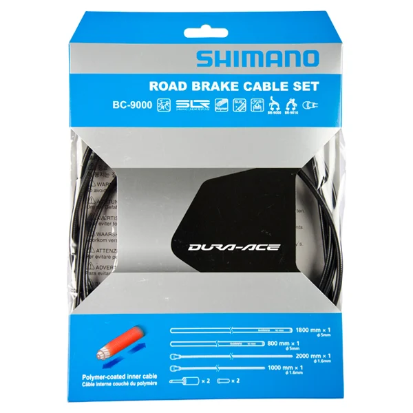 Shimano Dura Ace 9000 Bromsewiresett Svart, Polymer-belagda wire 