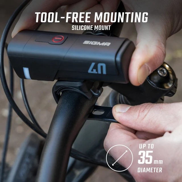 Sigma Aura 40 Frontlys Sort, 125 lumens, USB-C opplading, 113g 