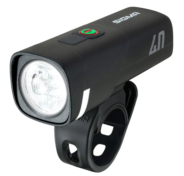 Sigma Aura 40 Frontlys Sort, 125 lumens, USB-C opplading, 113g 