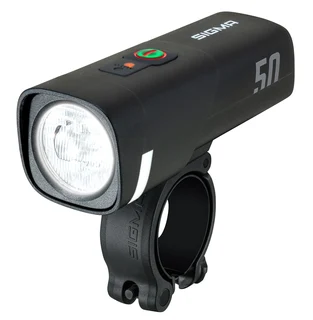 Sigma Aura 50 Framlampa Svart, 160 lumen, USB-C-laddning, 126g