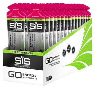 SiS GO Energy+Electrolyte Energigel Eske Raspberry, 30 x 60 ml