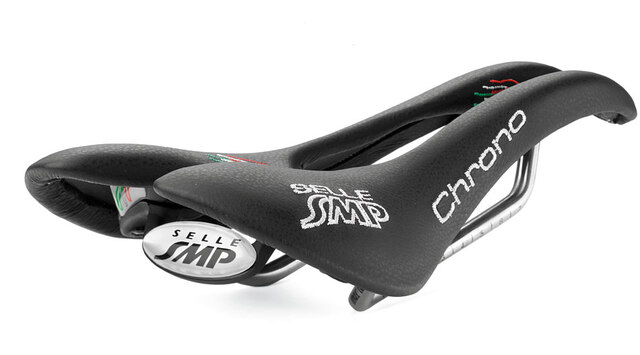 Selle SMP Chrono Sete Sort, 124x250 mm, stål rails, 199 gram 