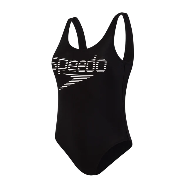Speedo Stripe Logo Deep Svømmedrakt Sort, Str. 34 