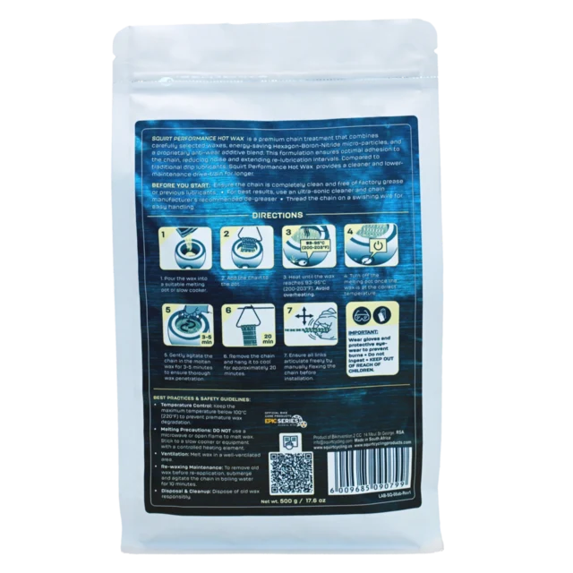 Squirt Perforamnce Hot Wax Kjedevoks 500 g, Wet and Dry 