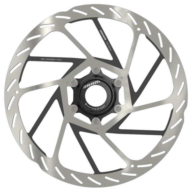 Sram HS2 220 mm Bremsskive Sølv, 220 mm, Centerlock, Rundet kant 