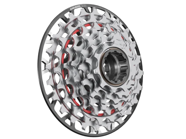 Sram XX DH T-Type XS-797 Kassett Sølv, 10-24T, 7-delt, Slim XD Body 