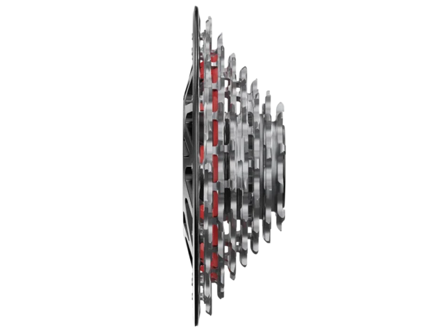Sram XX DH T-Type XS-797 Kassett Sølv, 10-24T, 7-delt, Slim XD Body 