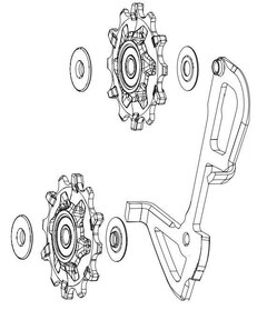 SRAM GX/Force1/Rival1 Cage og Trinsehjul Type 2, Long cage