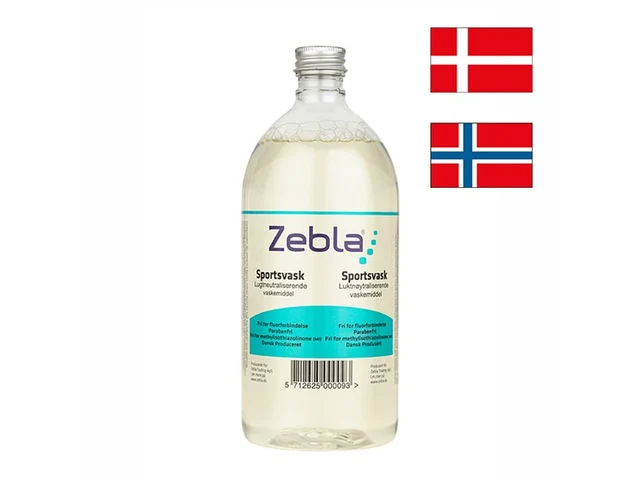 Zebla Sports Wash Vaskemiddel 1000 ml, lukt nøytraliserende løsning! 
