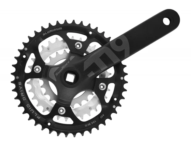 SunRace FCM914 Kranksett 175 mm, 44/32/22T, 3x9-Delt 