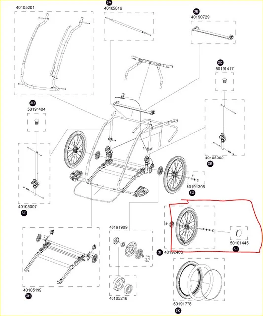 Thule Chariot Wheel Cap Gummi, ribbet 