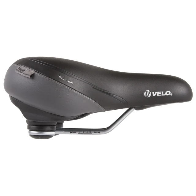 Velo AIR Sadel Svart, 212 x 275mm, stålrails, 665 g 