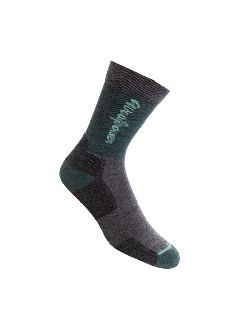 Woolpower Logo Motion 400 Sokker Grønn, Str. 40-44 