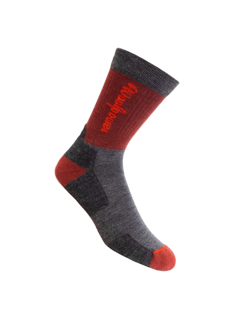 Woolpower Logo Motion 400 Sokker Rød, Str. 36-39 