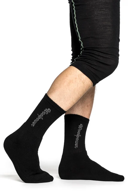 Woolpower Classic Logo 400 Sokker Sort, Str. 45-48 