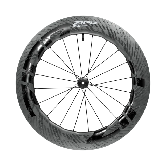 Zipp 858 NSW Tubeless Disc Framhjul Keramiske lagre, 82/85mm 